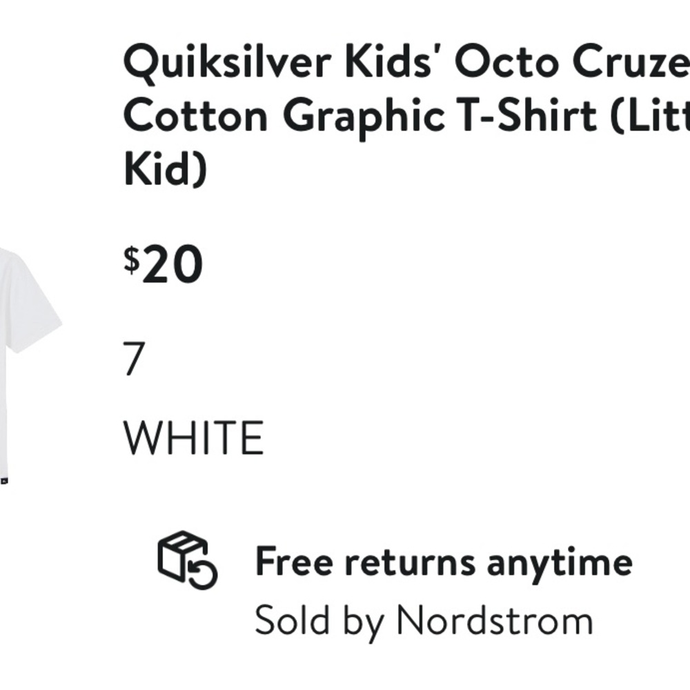 Quiksilver Kids' White Graphic T-Shirt